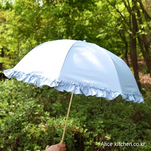 차광 100% 일본 암막 양산 (양우산 겸용 ) - 깊은 돔형 스타일 -  스모키 블루